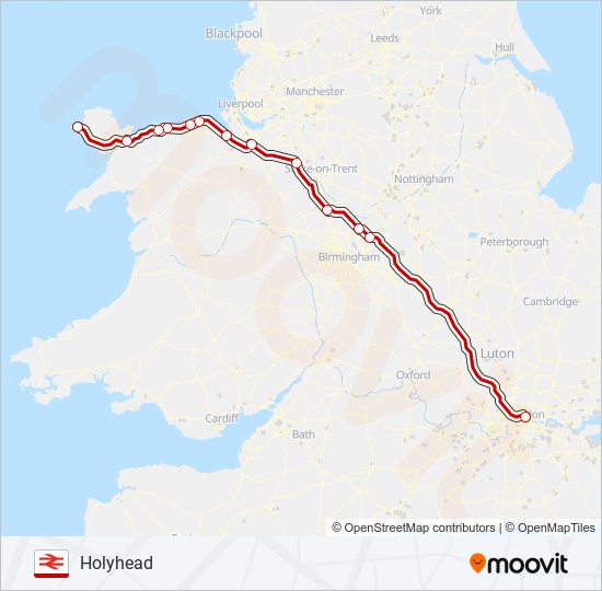 avanti west coast Route Schedules, Stops & Maps Holyhead (Updated)