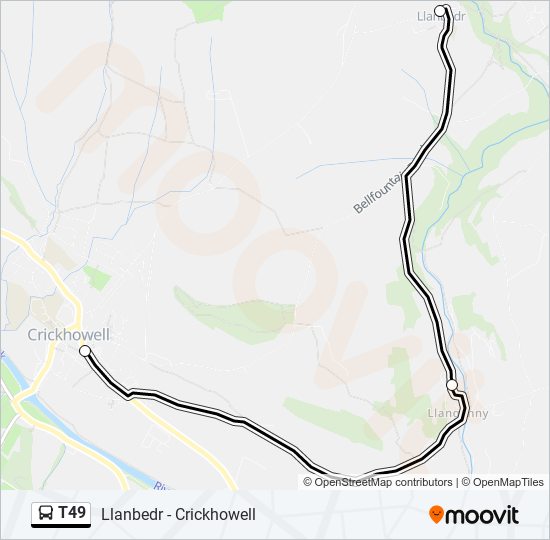 t49 Route Schedules, Stops & Maps Crickhowell (Updated)