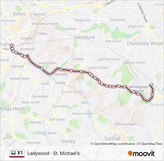 X1 Route Schedules, Stops & Maps B'Ham Airport Bus Terminal (Updated)