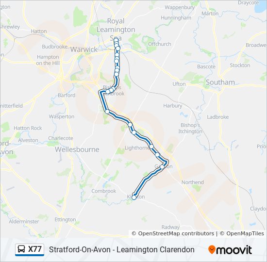 x77 Route Schedules, Stops & Maps Leamington Spa (Updated)