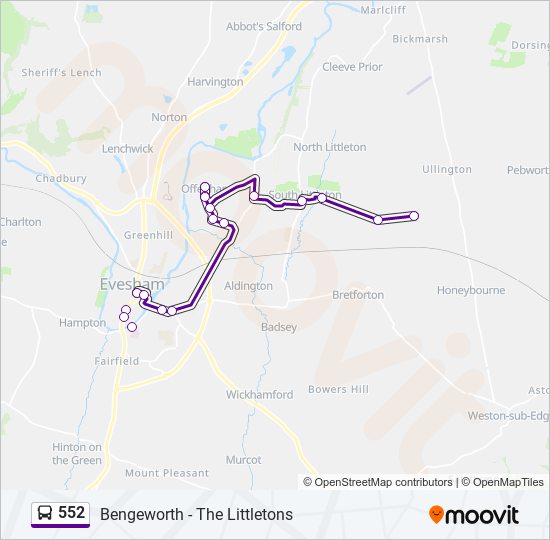 552 Route Schedules, Stops & Maps Evesham (Updated)