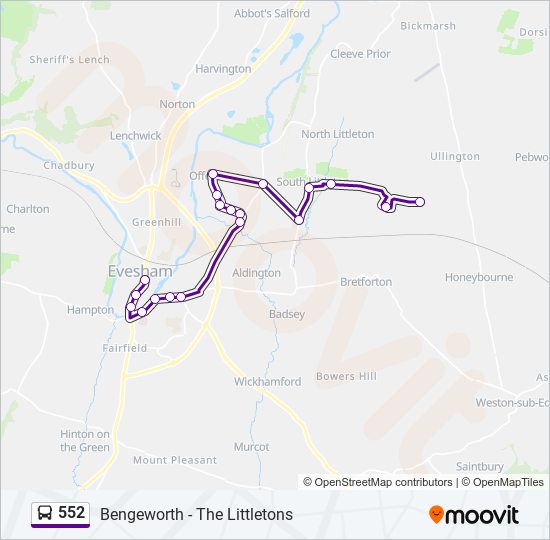552 Route Schedules, Stops & Maps Long Lartin (Updated)