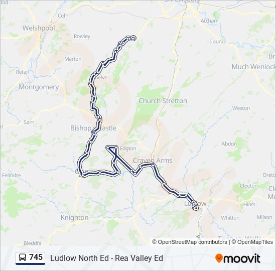 745 Route Schedules, Stops & Maps Pontesbury (Updated)