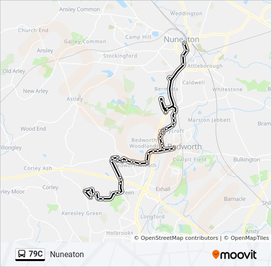 79c Route Schedules, Stops & Maps Nuneaton (Updated)