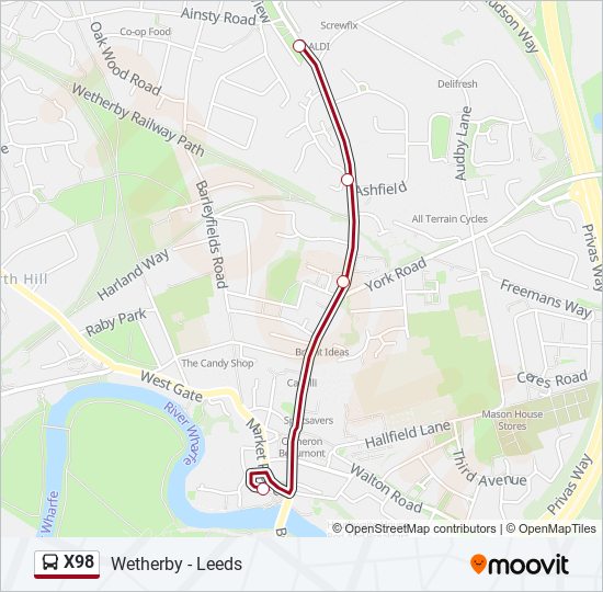 x98 Route Schedules, Stops & Maps Sandbeck Lane (Opp) (Updated)