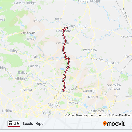 36 Route Schedules, Stops & Maps Ripon Leeds City Centre
