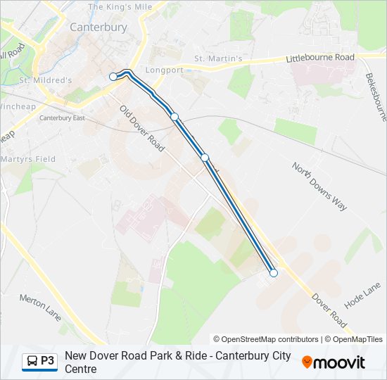 p3 Route Schedules, Stops & Maps Canterbury (Updated)