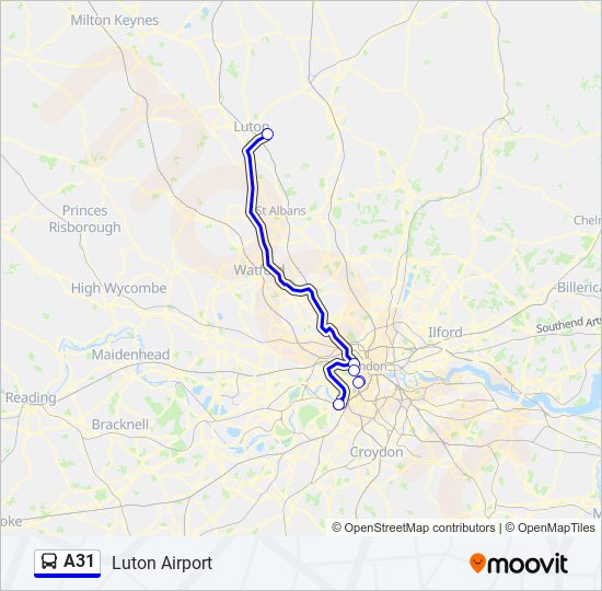 a31 Route Schedules, Stops & Maps Luton Airport (Updated)