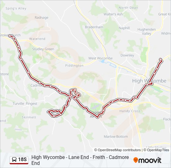 18s Route Schedules, Stops & Maps Stokenchurch (Updated)