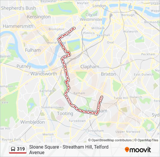 319 Route Schedules, Stops & Maps Streatham Hill, Telford Avenue