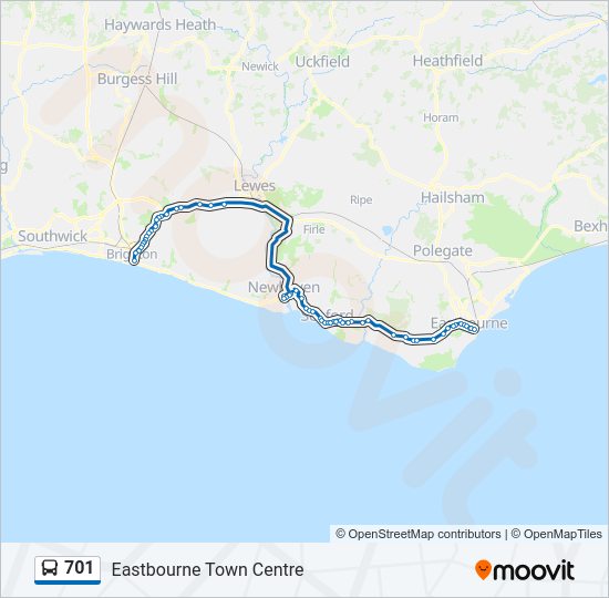 701 Route Schedules, Stops & Maps Eastbourne Town Centre (Updated)