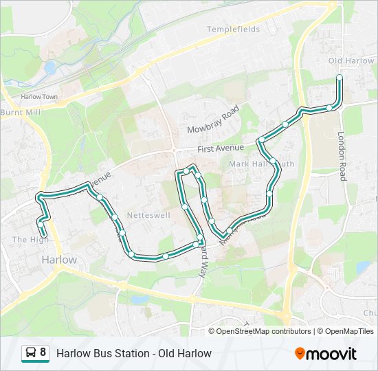 8 Route Schedules, Stops & Maps Old Harlow (Updated)