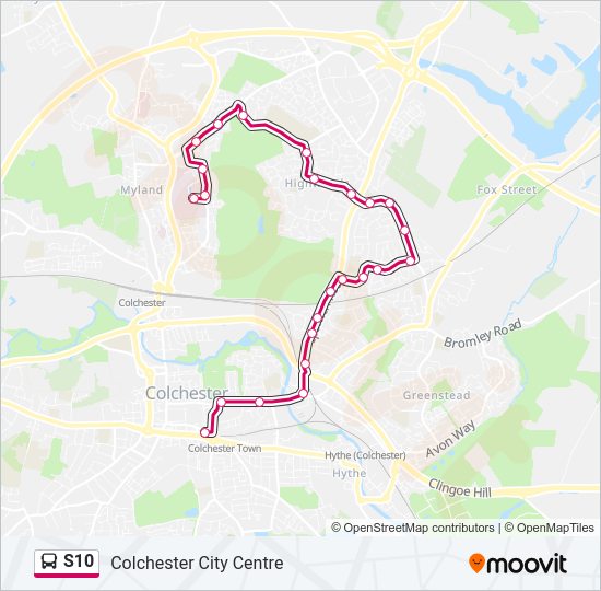 s10 Route Schedules, Stops & Maps Colchester City Centre (Updated)