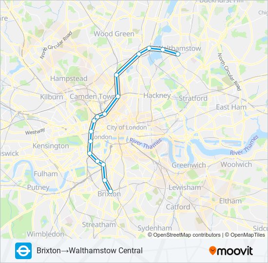 victoria Route Schedules, Stops & Maps Brixton Walthamstow (Updated)