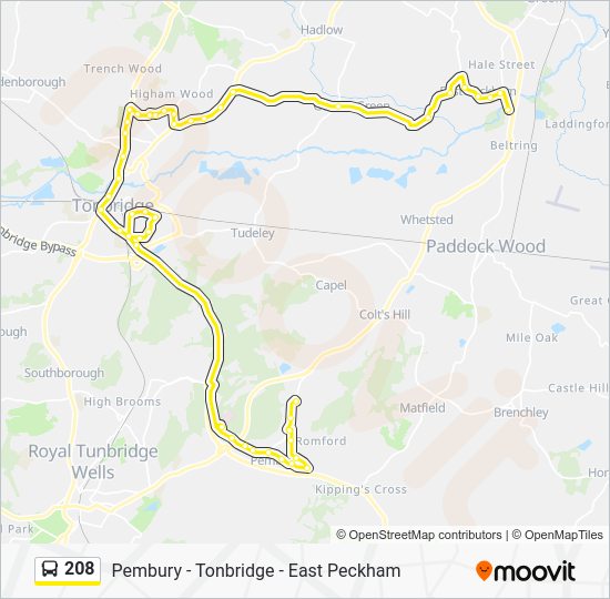 208 Route Schedules, Stops & Maps Henwood Green (Updated)
