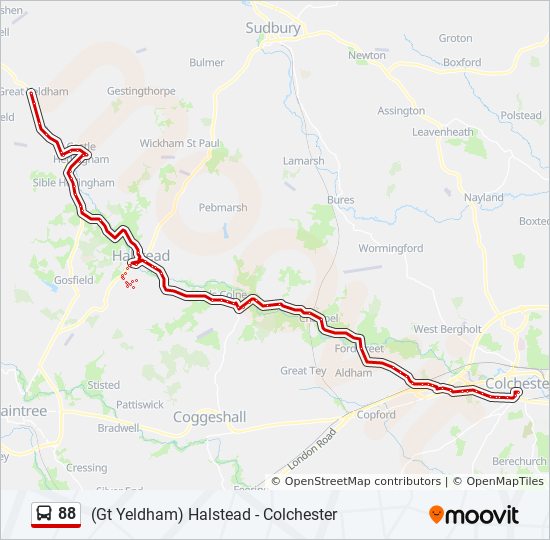 88 Route Schedules, Stops & Maps Colchester City Centre (Updated)