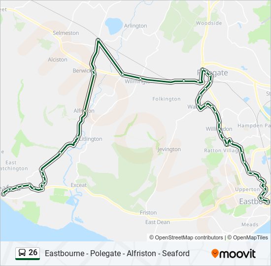 26 Route Schedules, Stops & Maps Eastbourne Town Centre (Updated)