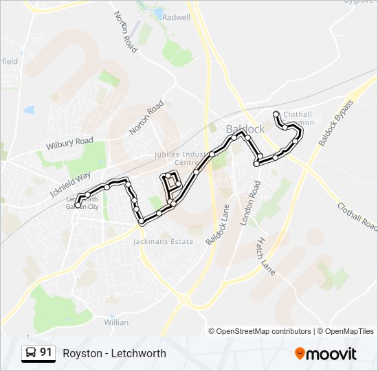 91 Route Schedules, Stops & Maps Clothall Common (Updated)