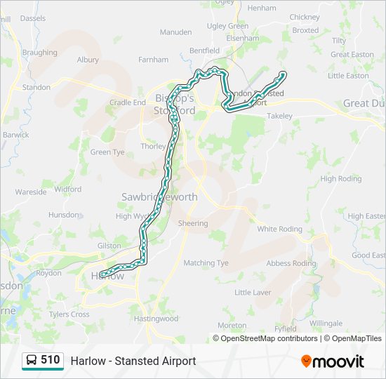510 Route Schedules, Stops & Maps Harlow Town Centre (Updated)