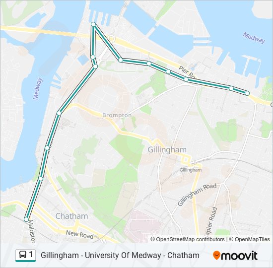 1 Route Schedules, Stops & Maps Gillingham (Updated)