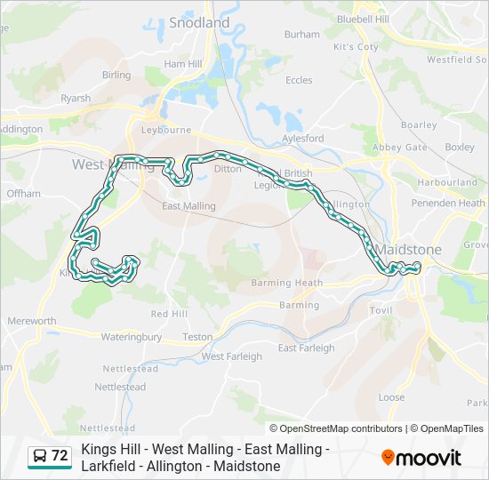 72 Bus Route Schedule 72 Bus Schedules, Stops & Maps Maidstone
