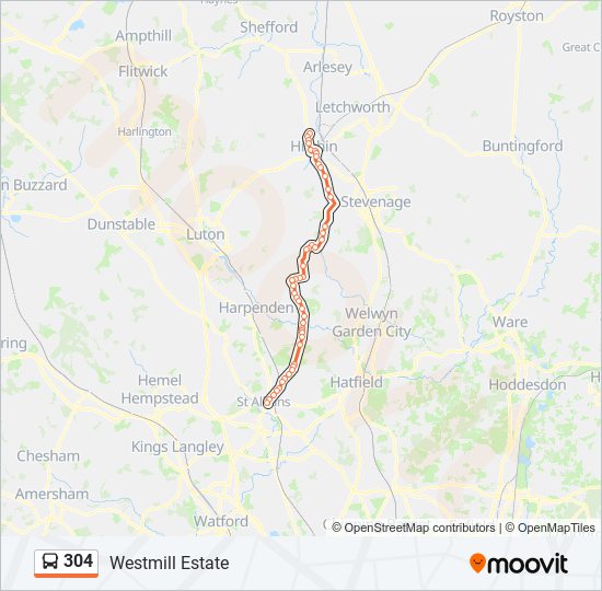 304 Route Schedules, Stops & Maps Westmill Estate (Updated)
