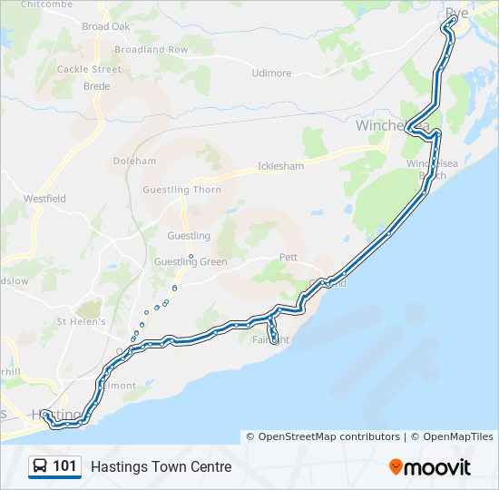 101 Route Schedules, Stops & Maps Hastings Town Centre (Updated)