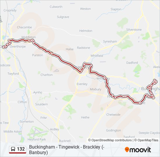 132 Route Schedules, Stops & Maps Banbury Town Centre (Updated)