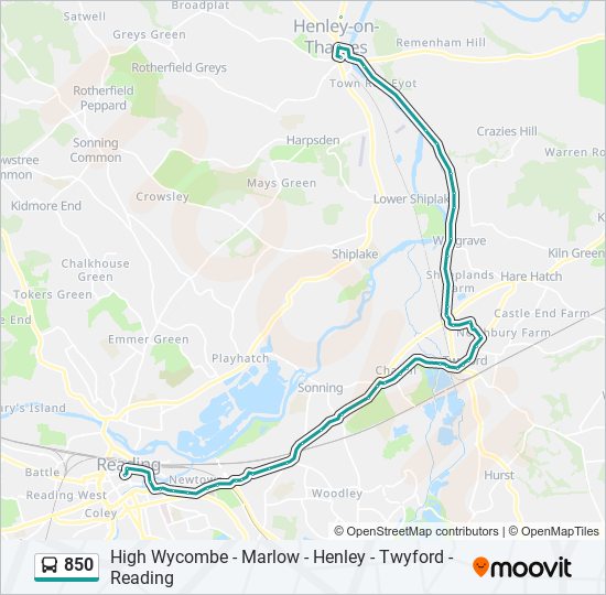 850 Route Schedules, Stops & Maps Reading Town Centre (Updated)