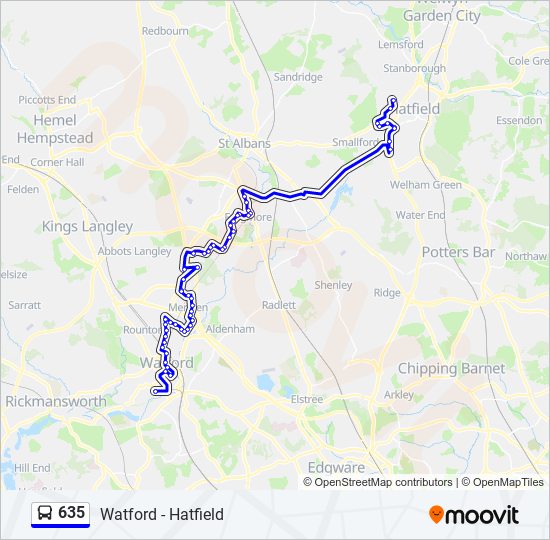 635 Route Schedules, Stops & Maps Watford (Updated)