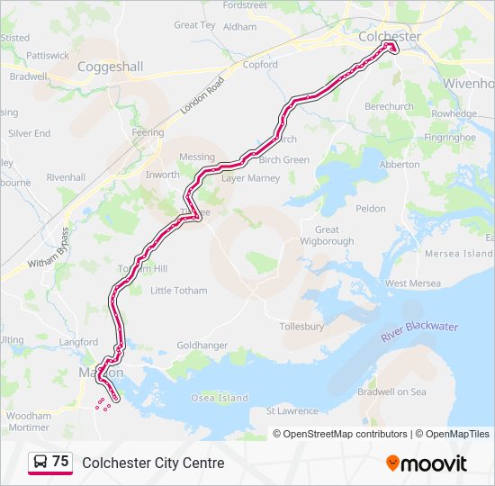 75 Route Schedules, Stops & Maps Colchester City Centre (Updated)
