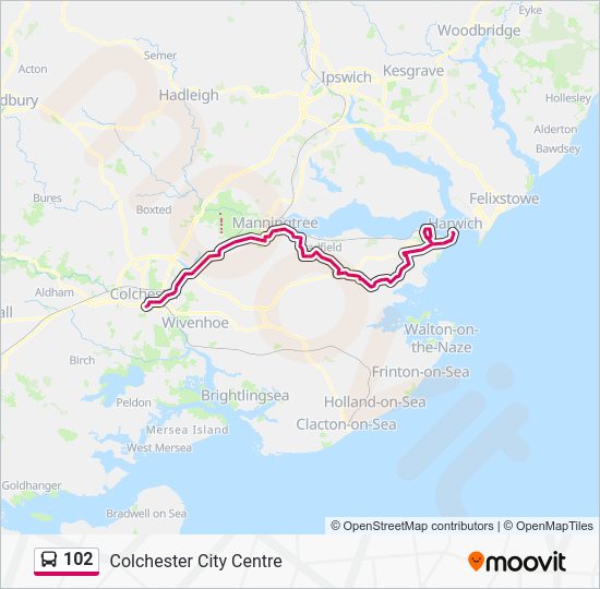 102 Route Schedules, Stops & Maps Colchester City Centre (Updated)