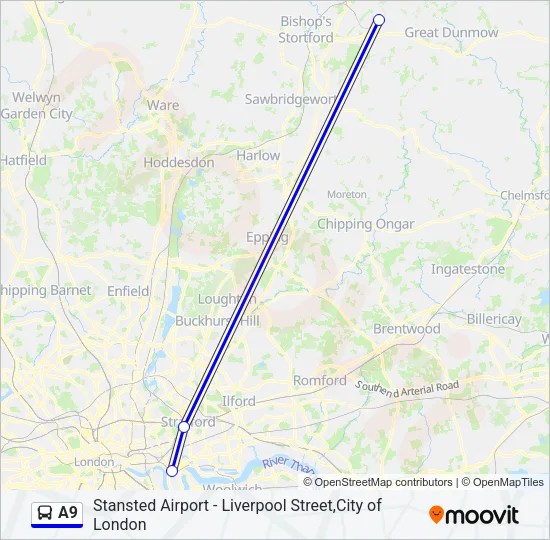 A9 Route Schedules, Stops & Maps Canary Wharf (Updated)