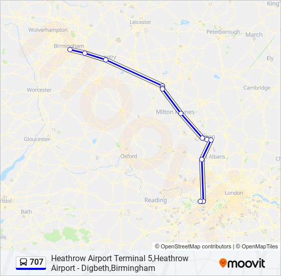 707 Route Schedules, Stops & Maps Heathrow Airport Terminal 5 (Updated)
