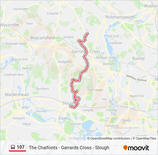 107 Route Schedules, Stops & Maps Slough Town Centre (Updated)