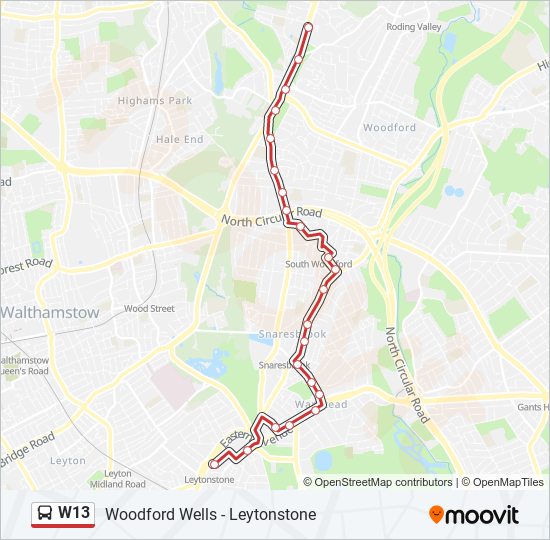 w13 Route Schedules, Stops & Maps Leytonstone (Updated)