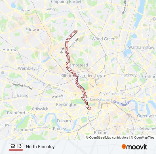 13 Route Schedules, Stops & Maps North Finchley (Updated)