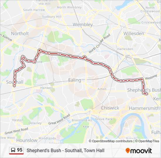 Bus 95 Route Map 95 Route: Schedules, Stops & Maps - Shepherd's Bush (Updated)