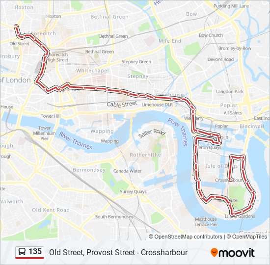 135 Route Schedules, Stops & Maps Old Street, Provost Street (Updated)