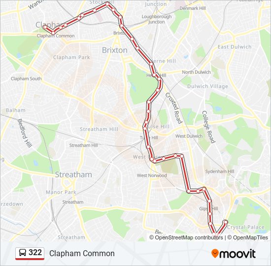 322 Route Schedules, Stops & Maps Clapham Common (Updated)