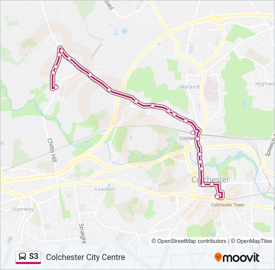s3 Route Schedules, Stops & Maps Colchester City Centre (Updated)