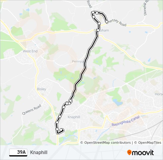 39a Route Schedules, Stops & Maps Knaphill (Updated)