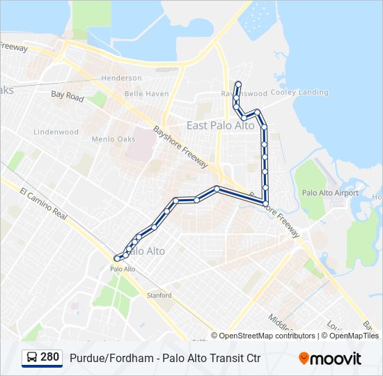 280 Route Schedules, Stops & Maps Palo Alto Transit Center (Updated)