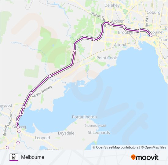 geelong melbourne via geelong Route Schedules, Stops & Maps