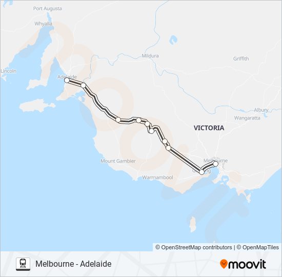 overland Route Schedules, Stops & Maps Adelaide (Updated)