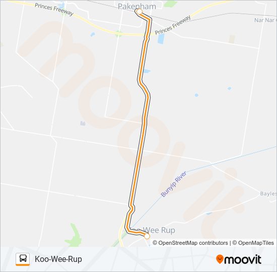 kooweerup pakenham via kooweerup Route Schedules, Stops & Maps Koo