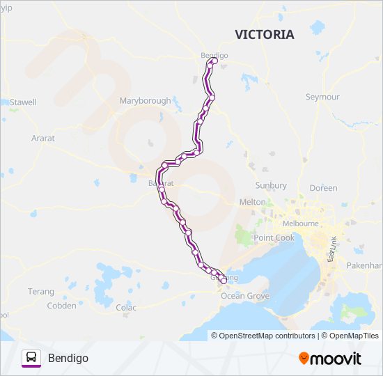 bendigo geelong via ballarat Route Schedules, Stops & Maps Bendigo