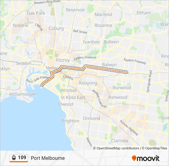109 Route Schedules, Stops & Maps Port Melbourne (Updated)