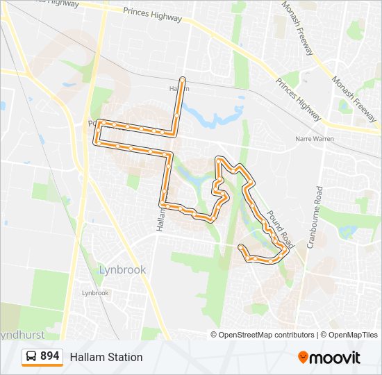 894 Route Schedules, Stops & Maps Hallam Station (Updated)