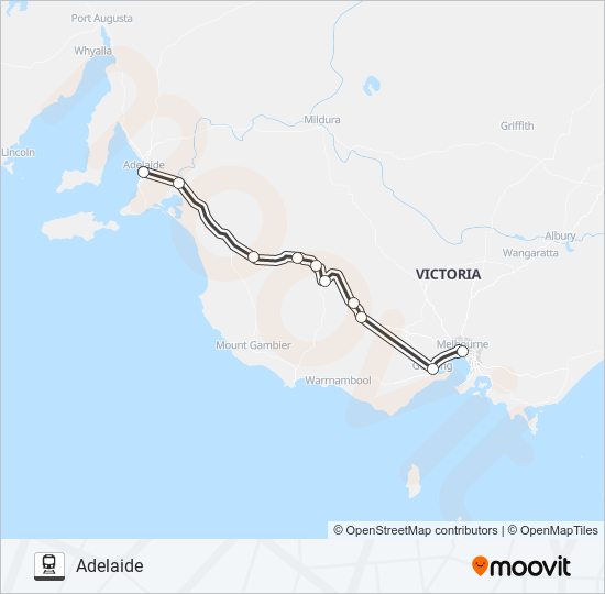 overland Route Schedules, Stops & Maps Adelaide (Updated)